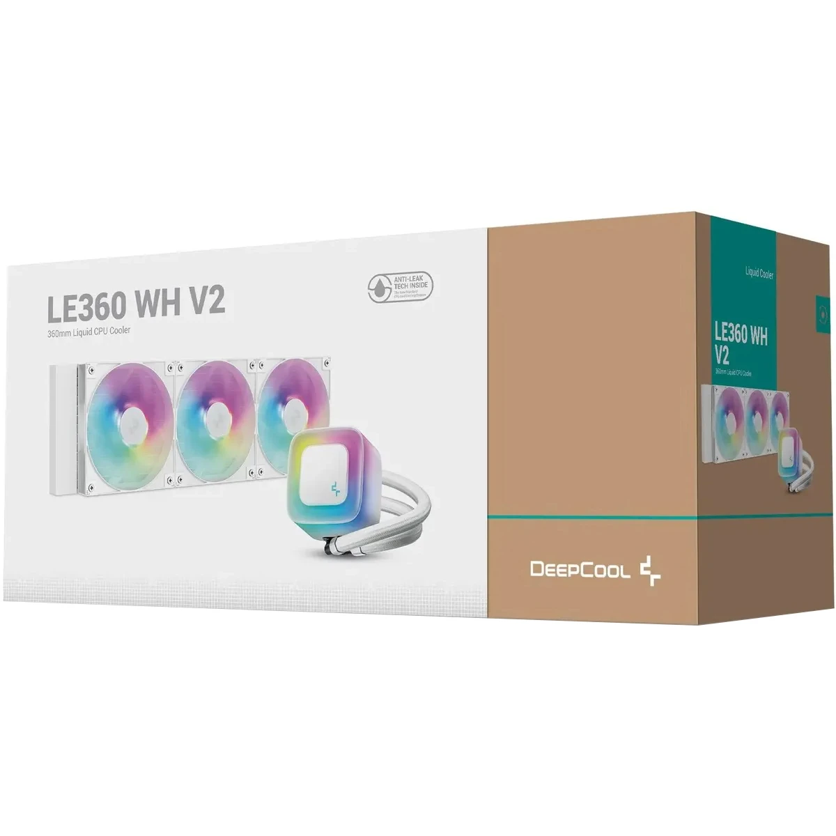 Deepcool LE360 V2 Liquid CPU 360mm Radiator 3x 120mm ARGB FAN 2100 RPM Water Cooling - White Deepcool LE360 V2 Liquid CPU 360mm Radiator 3x 120mm ARGB FAN 2100 RPM Water Cooling - White